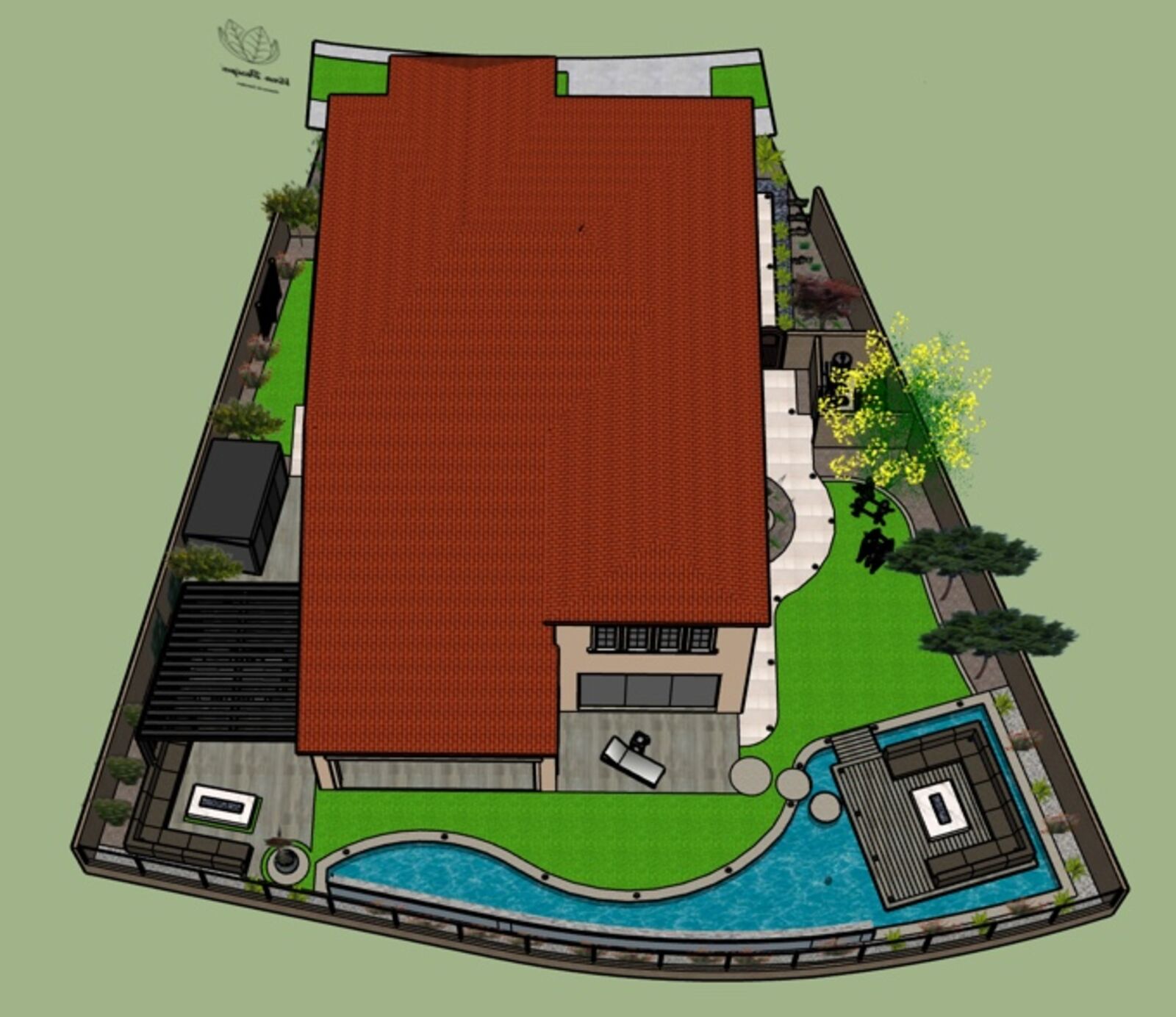 Top-down site plan of the whole property
