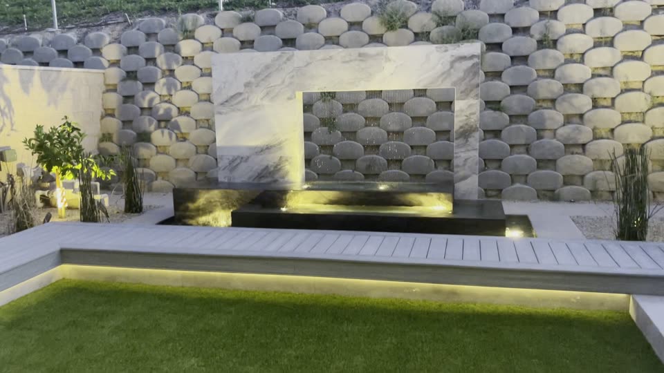 3-D render of a louvered pavilion lounge